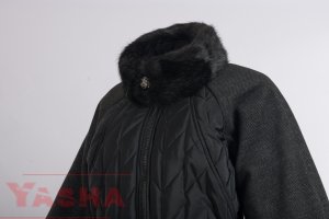 Елегантно Палто Градски Чар в черно с яка