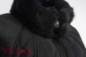 Елегантно Палто Градски Чар в черно с яка