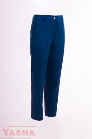 Winter trousers, fresh blue, with slit