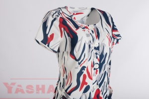 Art Dress Linen Navi and White