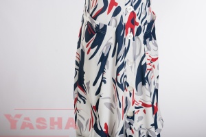 Art Dress Linen Navi and White