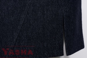 Navy Denim Two-Piece Set with an Embroidered Jacket